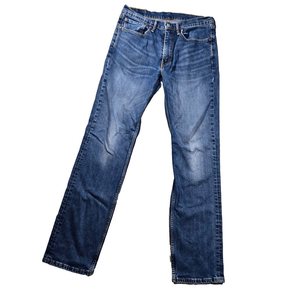 Levi's 514 Jeans Men's 34x34 Dark Wash Straight Leg Denim Red Tab Classic Casual